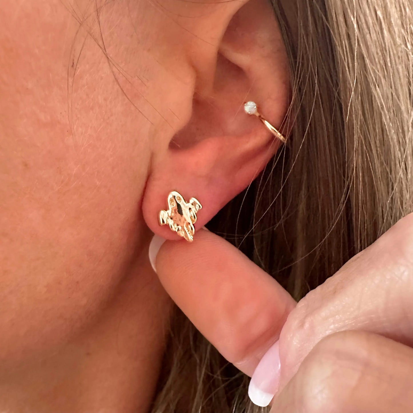 Ghost Studs - gold Lise's Pieces