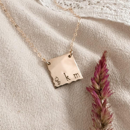 Initial Square Necklace