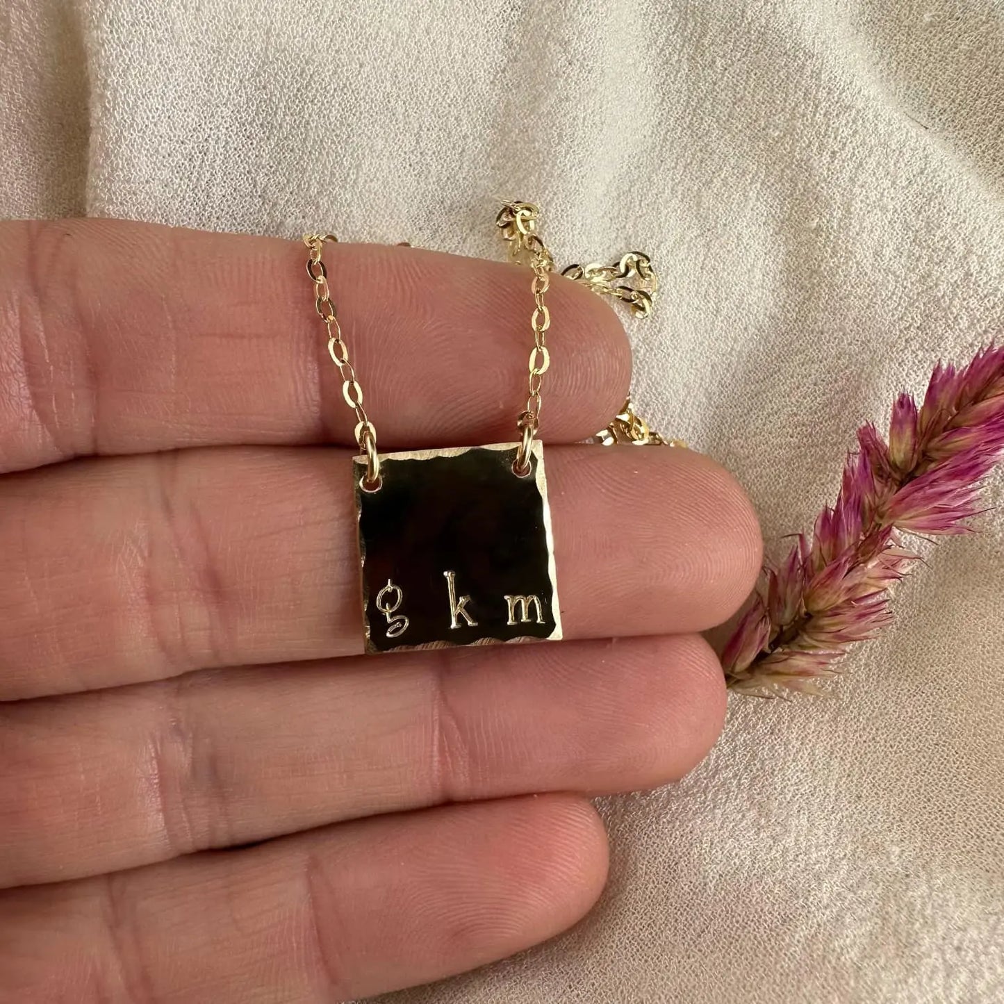 Initial Square Necklace Lise's Pieces