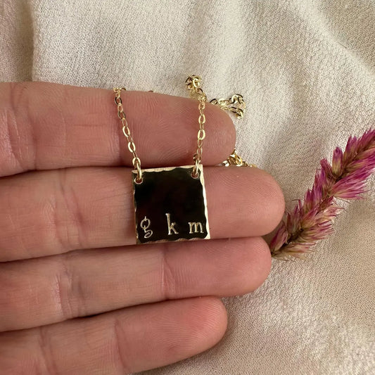 Initial Square Necklace Lise's Pieces