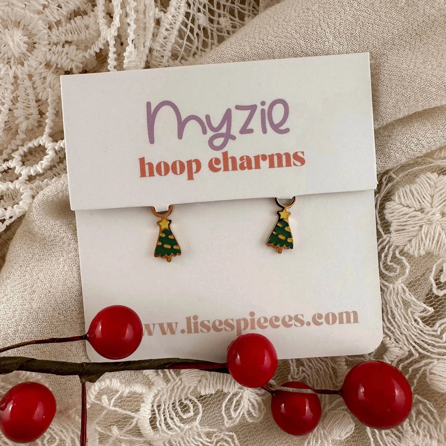 Christmas Tree hoop charms - Myzie Collection Lise's Pieces