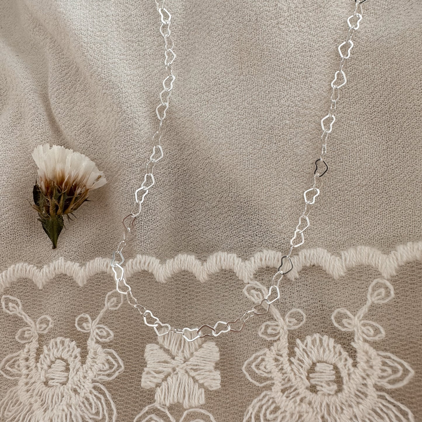 Small Open Heart Necklace - Sterling
