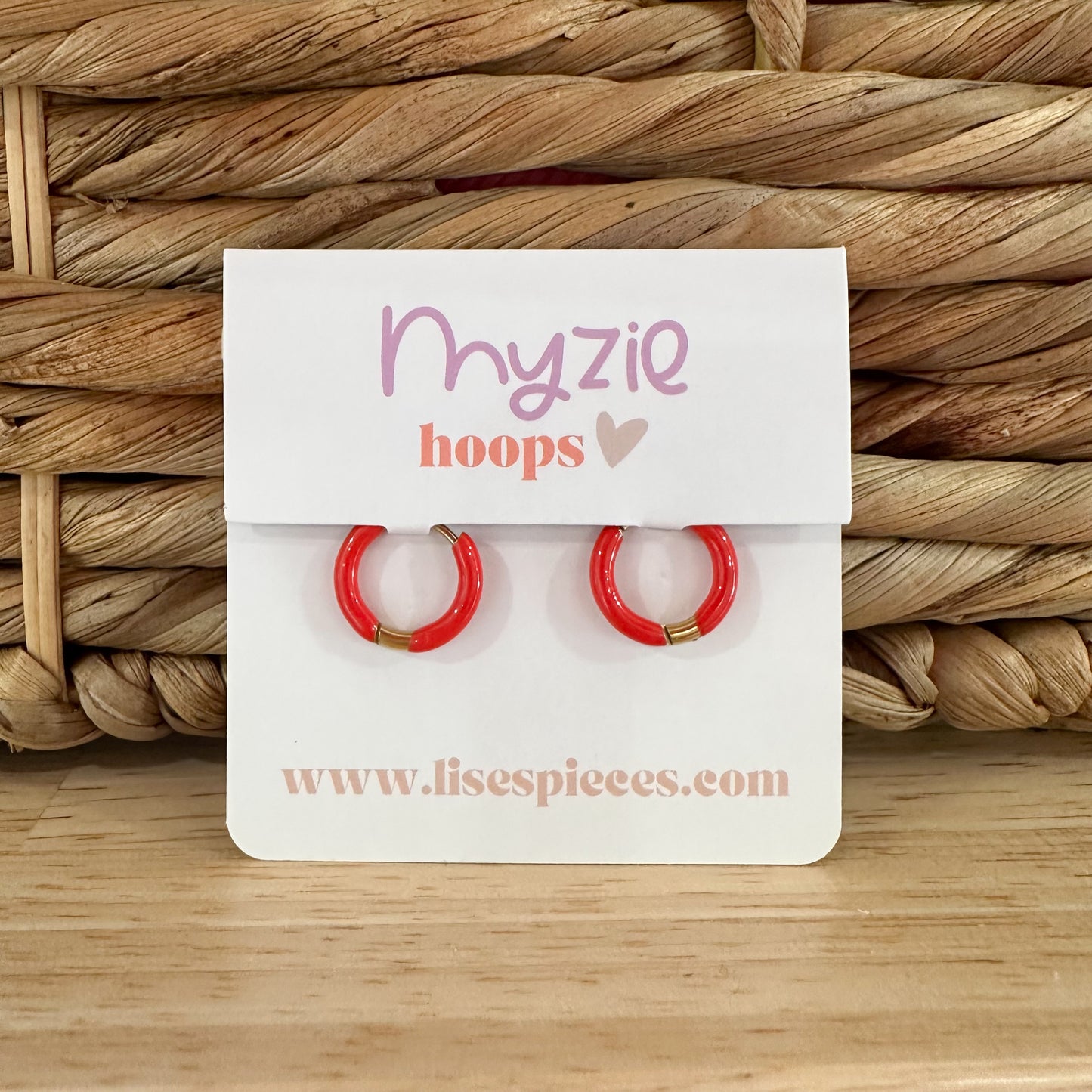 HOOPS for charms - Red enamel