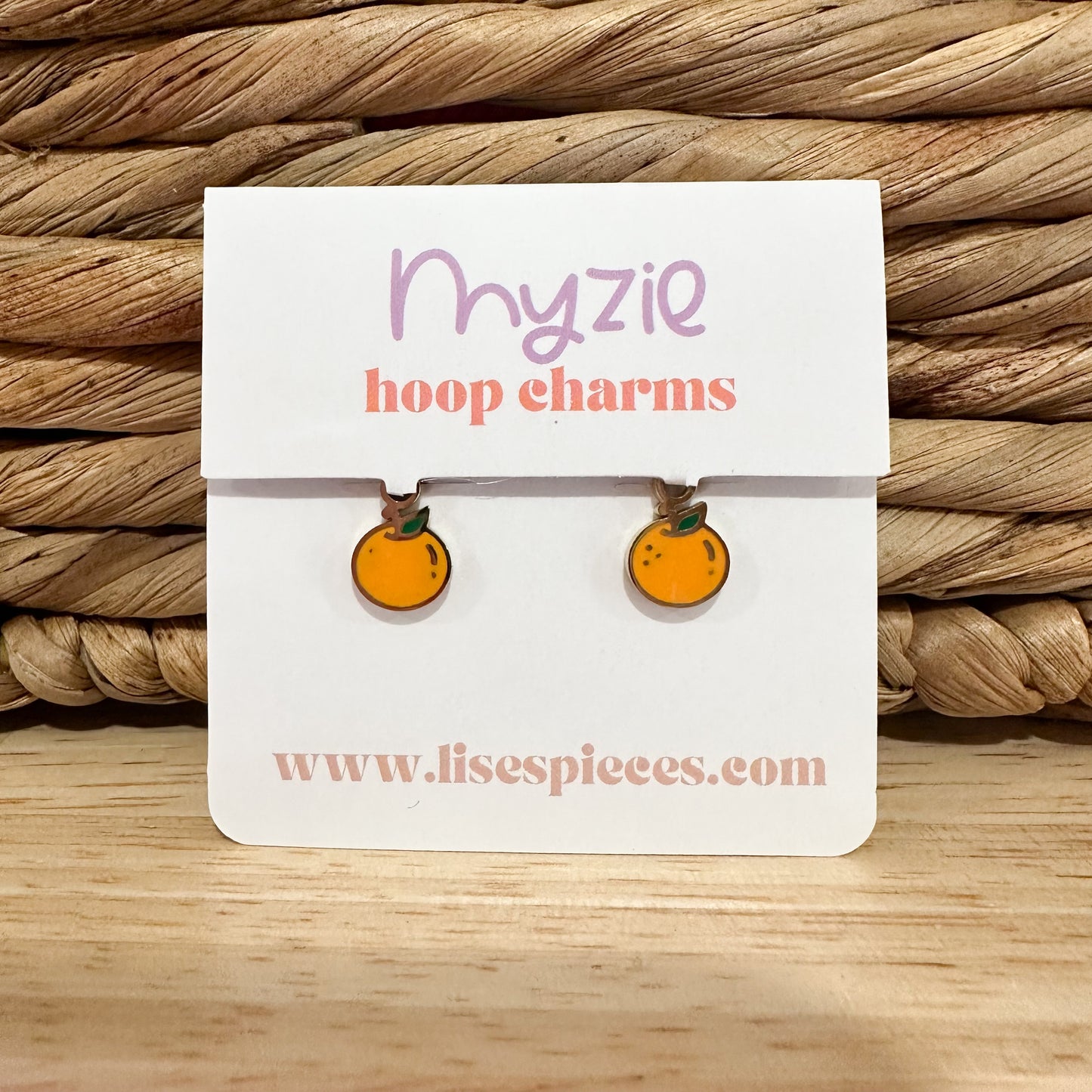 Orange hoops charms -Myzie Collection