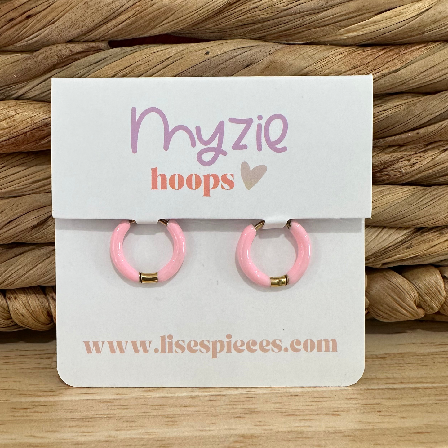 HOOPS for charms - cotton candy enamel