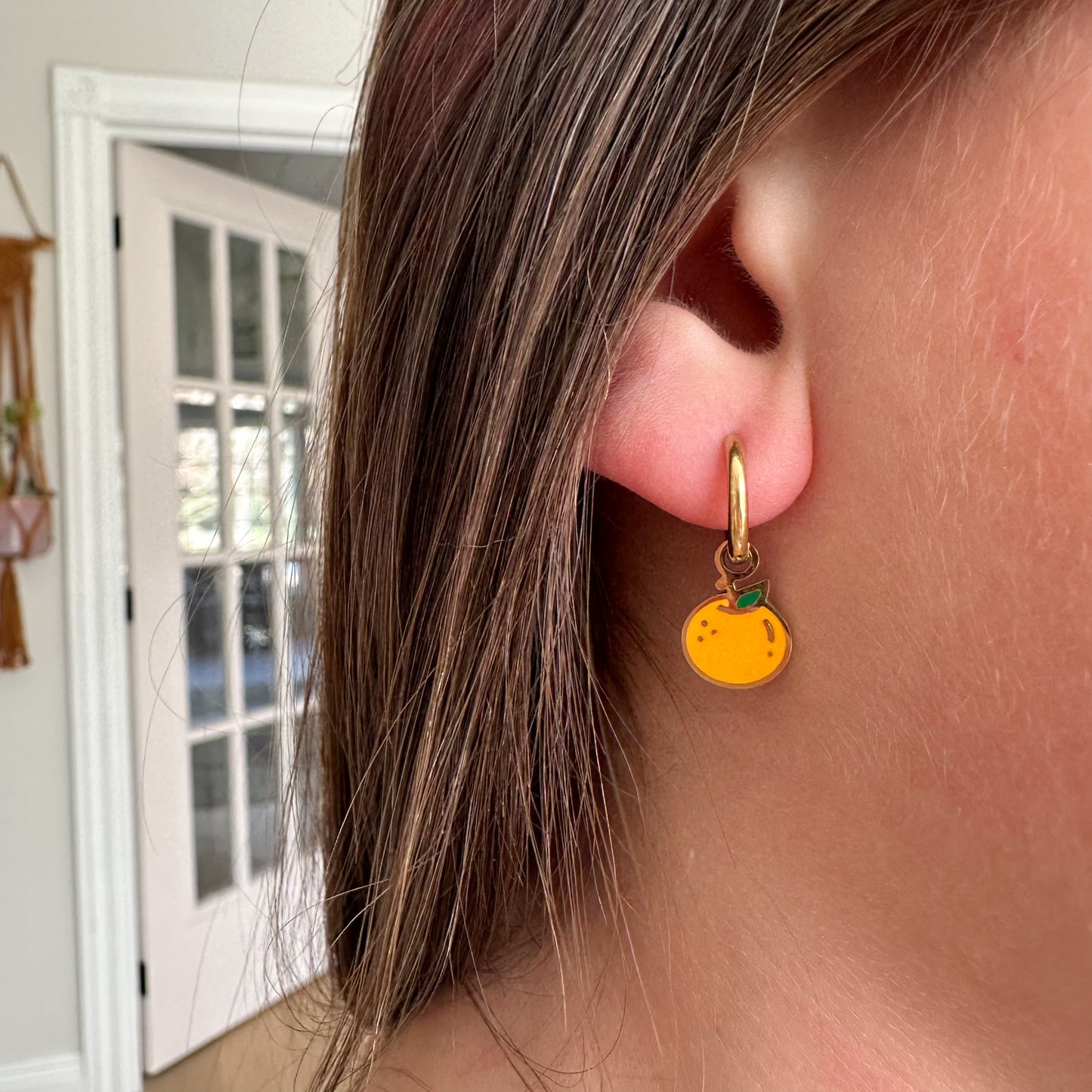 Orange hoops charms -Myzie Collection