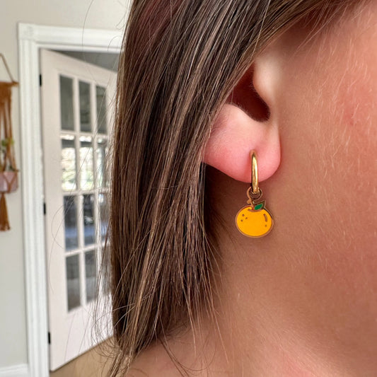 Orange hoops charms -Myzie Collection Lise's Pieces