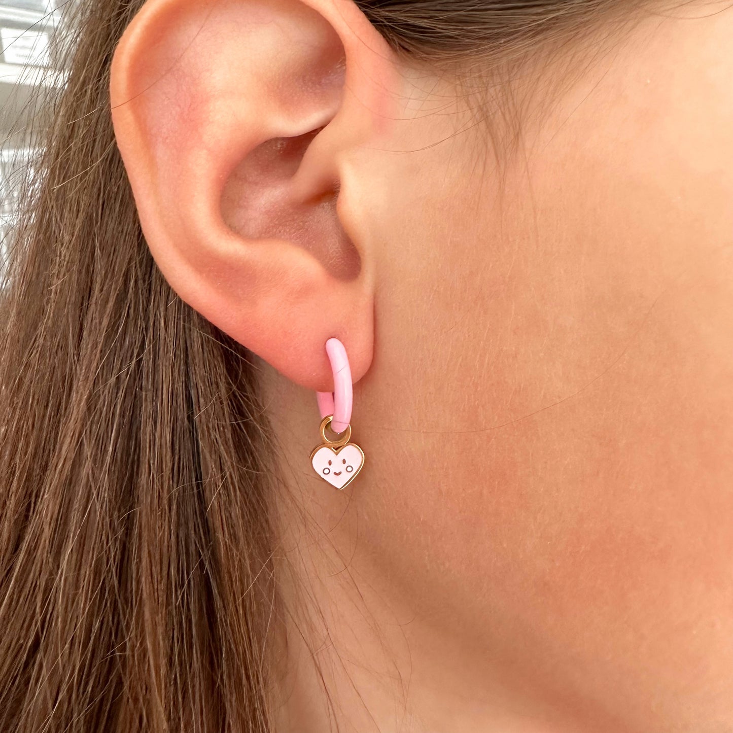 HOOPS for charms - cotton candy enamel