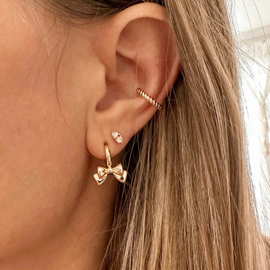 Gold Bow Hoops Lise's Pieces