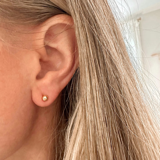 4mm gold ball studs Lise's Pieces