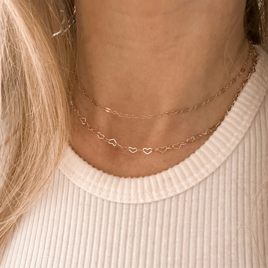 Open Heart Necklace - 14k gold