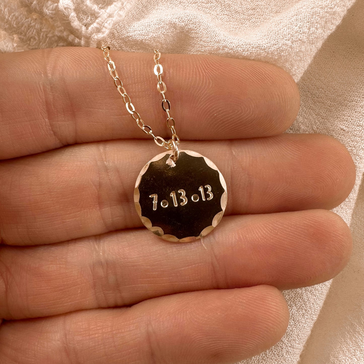 Custom 1-2 line Luna Necklace - gold