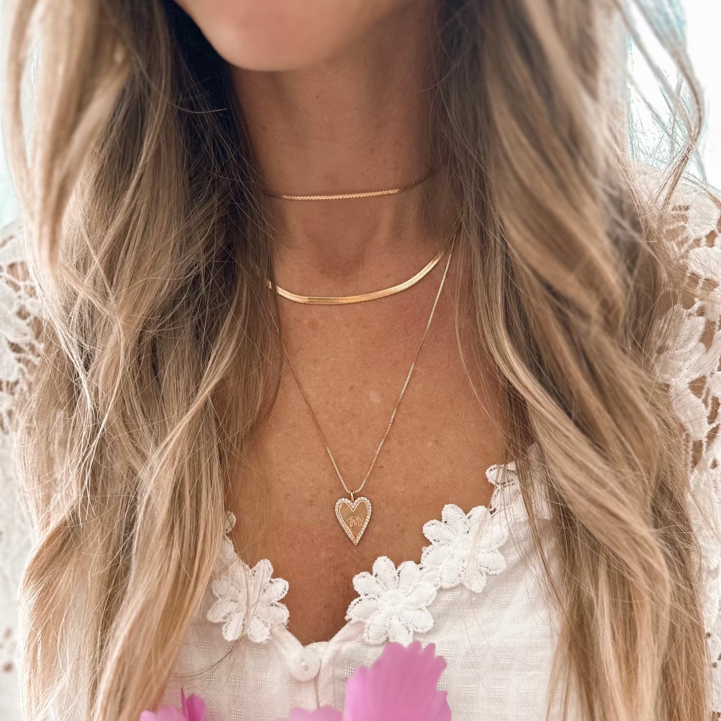 Monogram heart necklace - gold