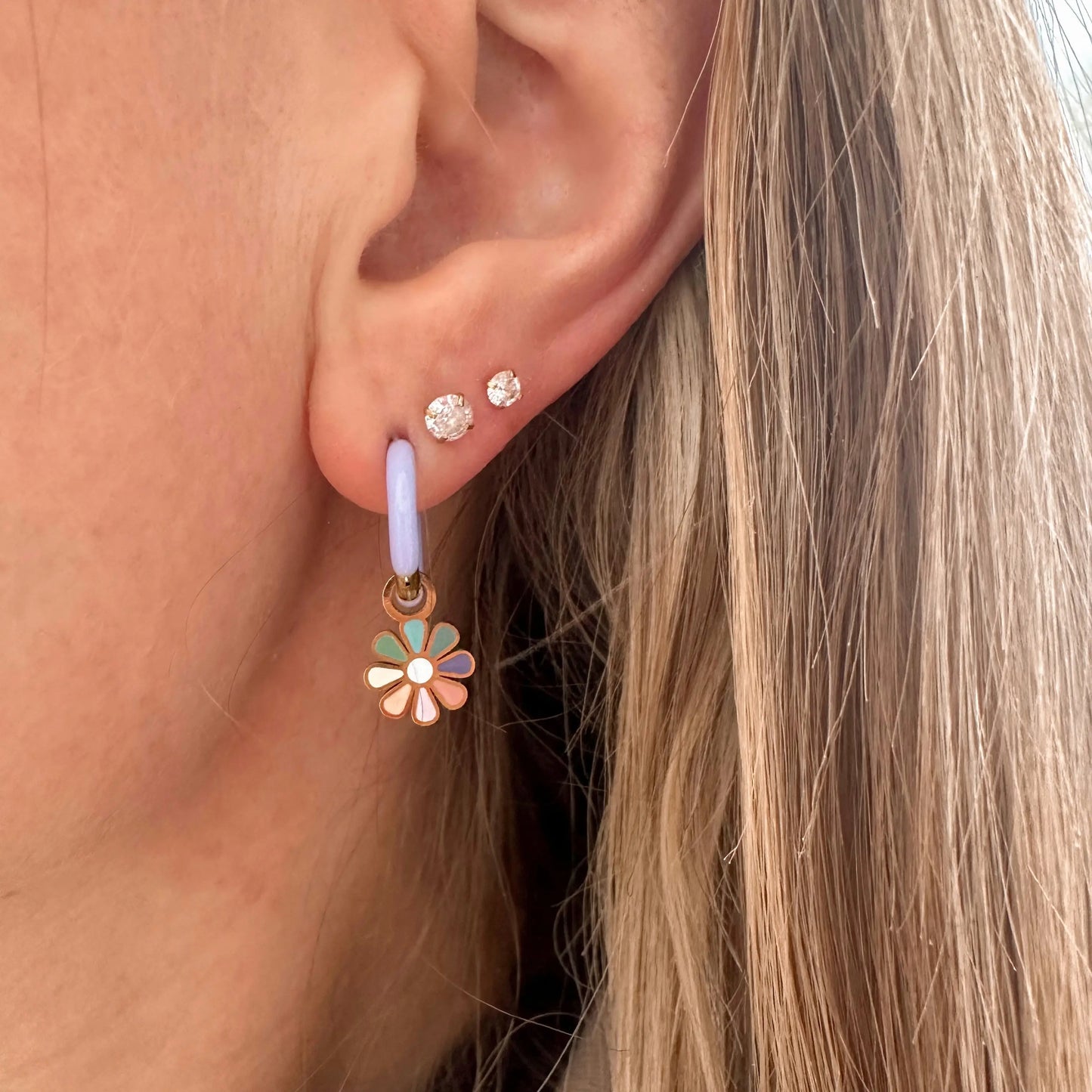 HOOPS for charms - Periwinkle Enamel Lise's Pieces