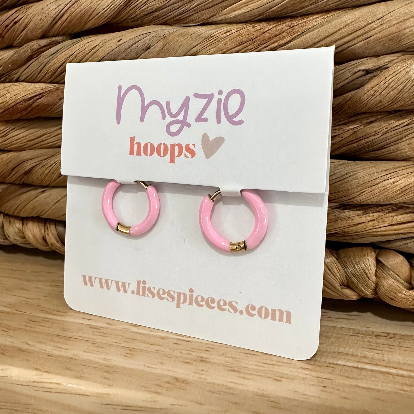 HOOPS for charms - cotton candy enamel