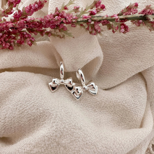 Sterling bow Hoops Lise's Pieces