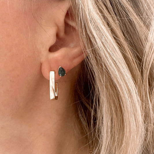 Square post hoops - gold Lise's Pieces