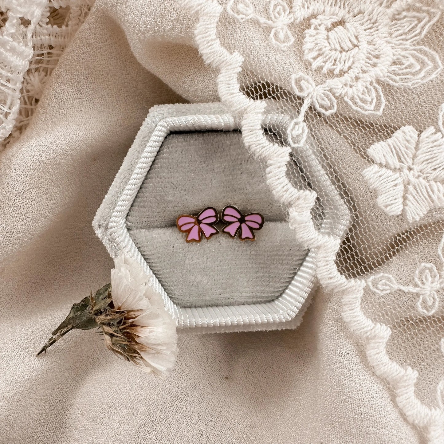 Purple Bow Screwbacks Lise's Pieces