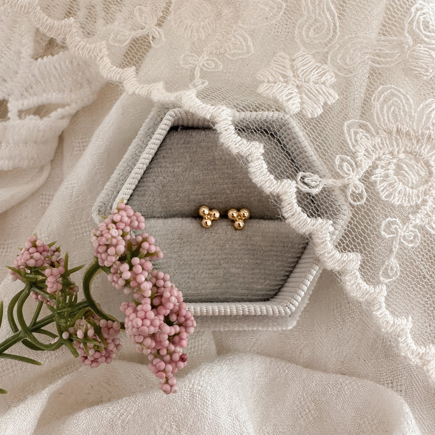 Triple Cluster Mini Stud - Gold