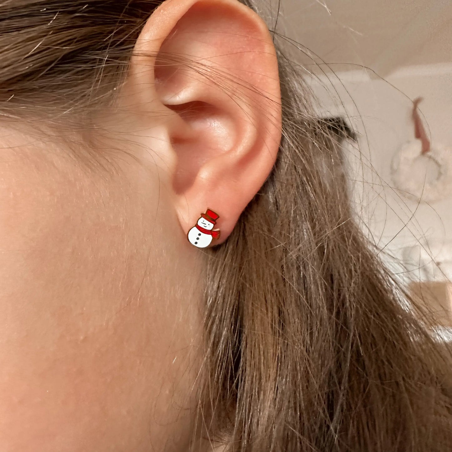 Snowman screwback studs Lise's Pieces
