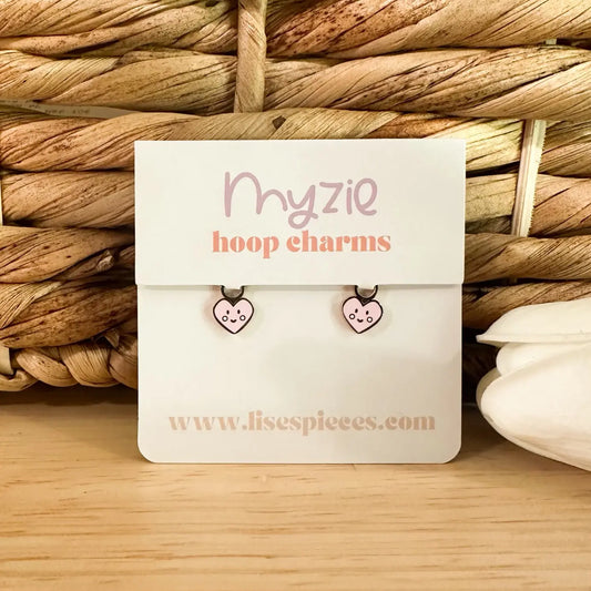 Happy heart hoop charms - Myzie collection Lise's Pieces