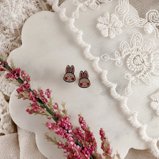 Blushing bunny screwbacks - Myzie collection Lise's Pieces
