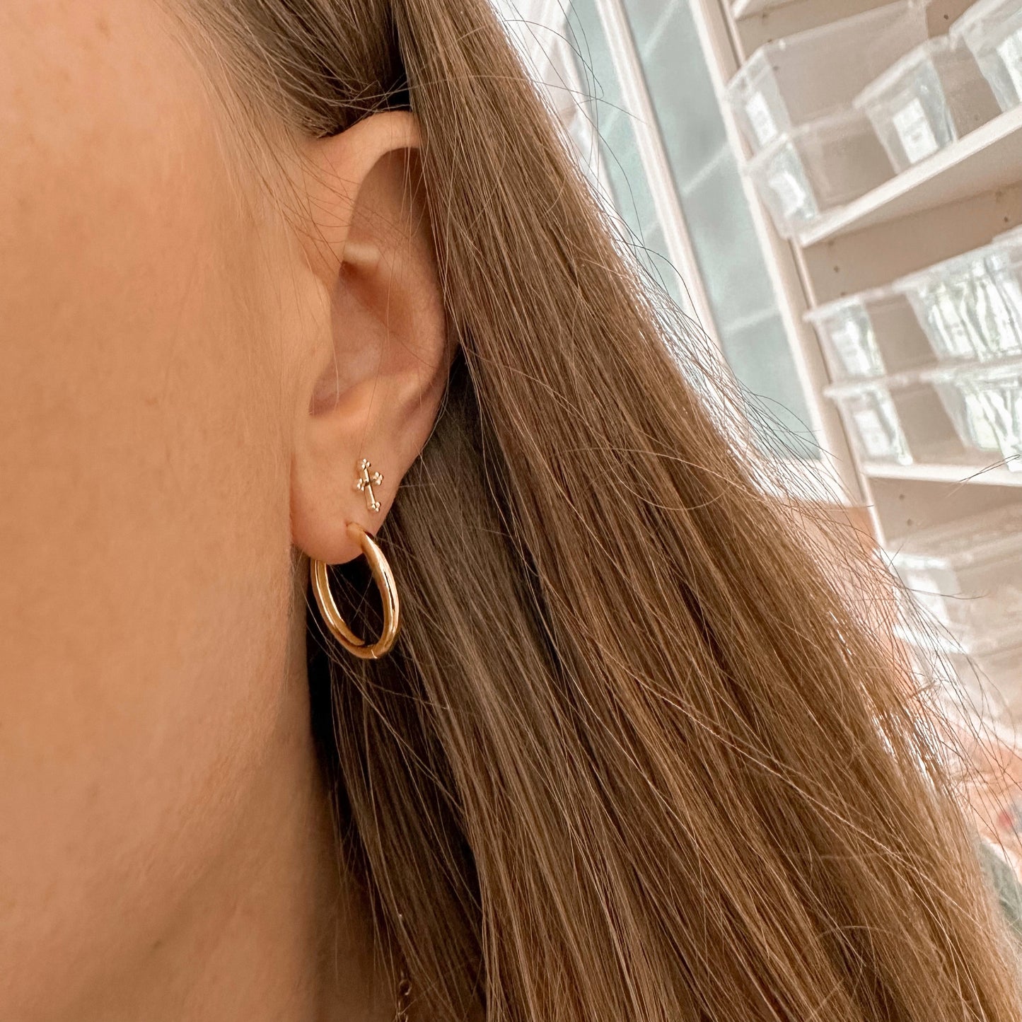 Everyday snap hoops - 10mm gold