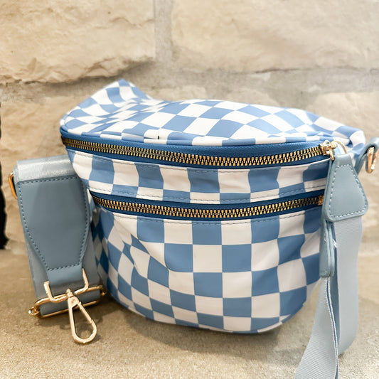 Oversized Crossbody - Blue Checkered