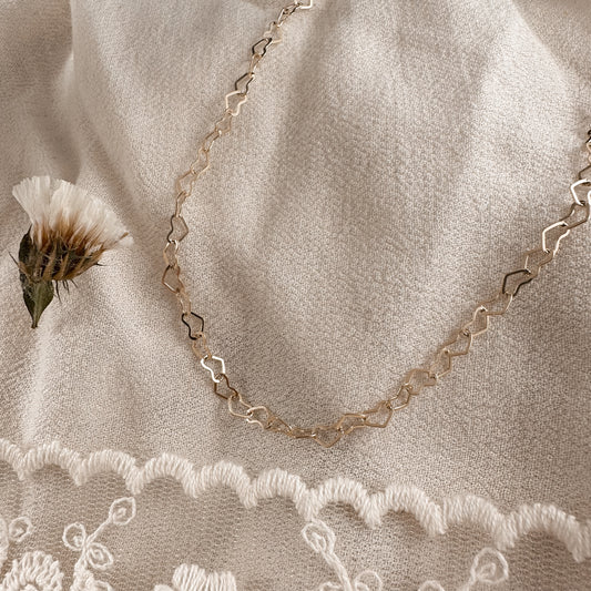 Open Heart Necklace - 14k gold