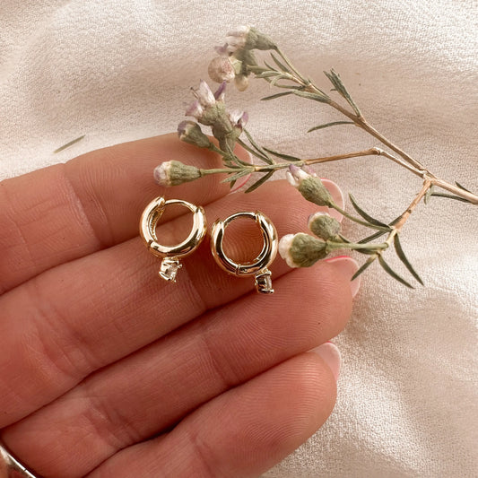 Crystal Stone hoops Lise's Pieces