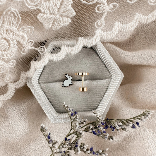 White Bunny screwbacks Lise's Pieces