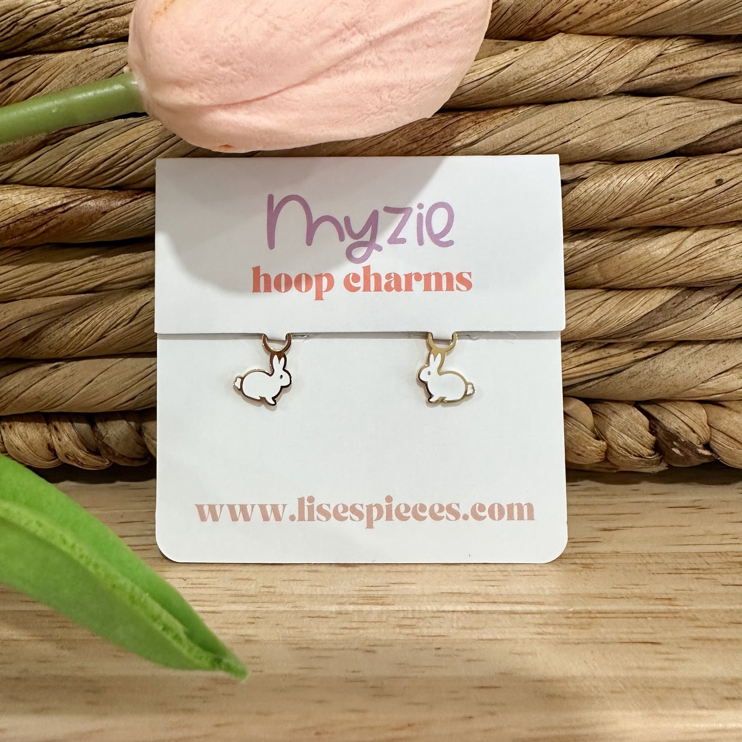 White Bunny Hoop charms - Myzie Collection