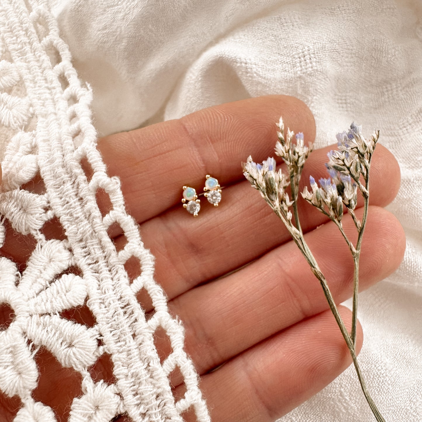 Teeny Opal Studs
