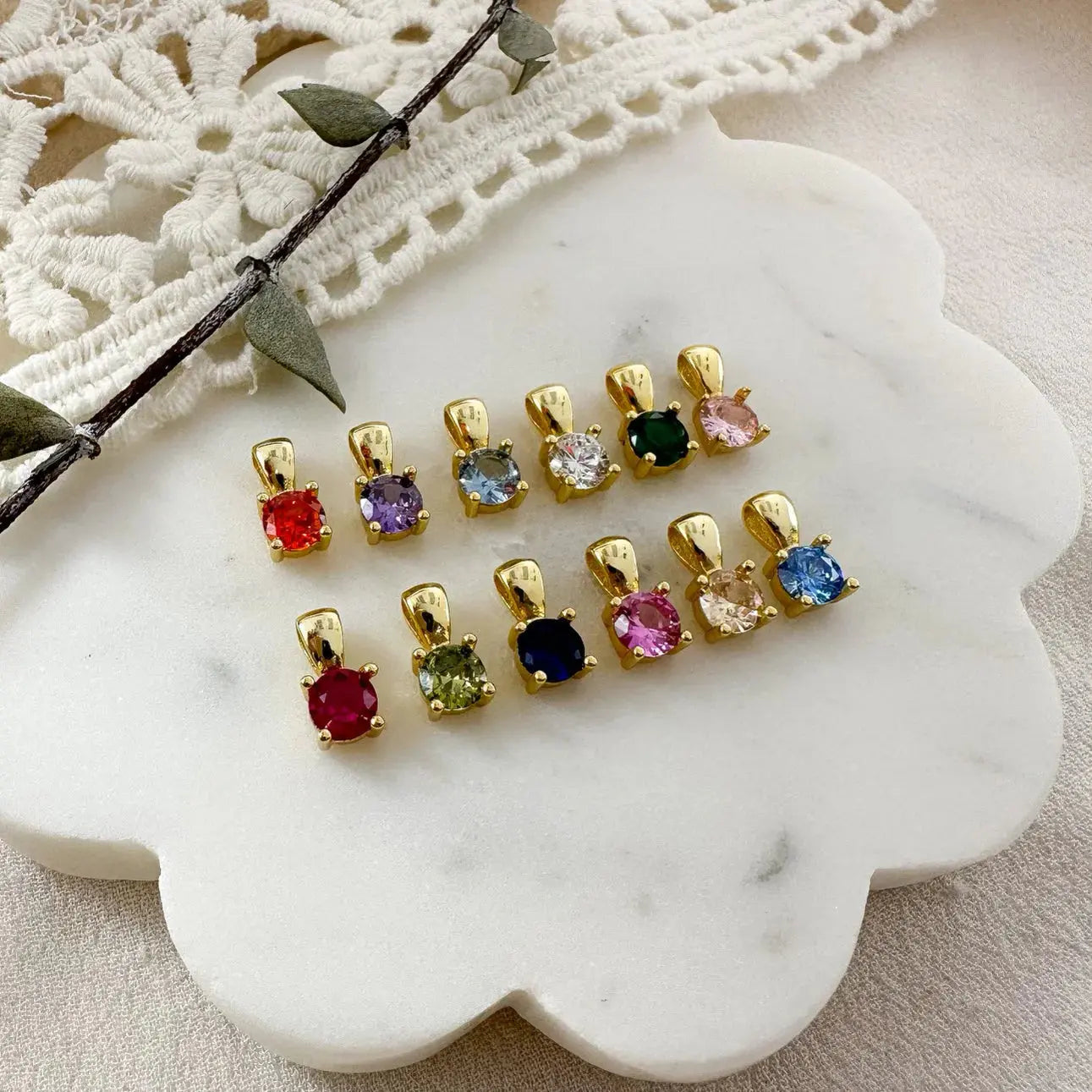Initial + birthstone necklace Lise's Pieces