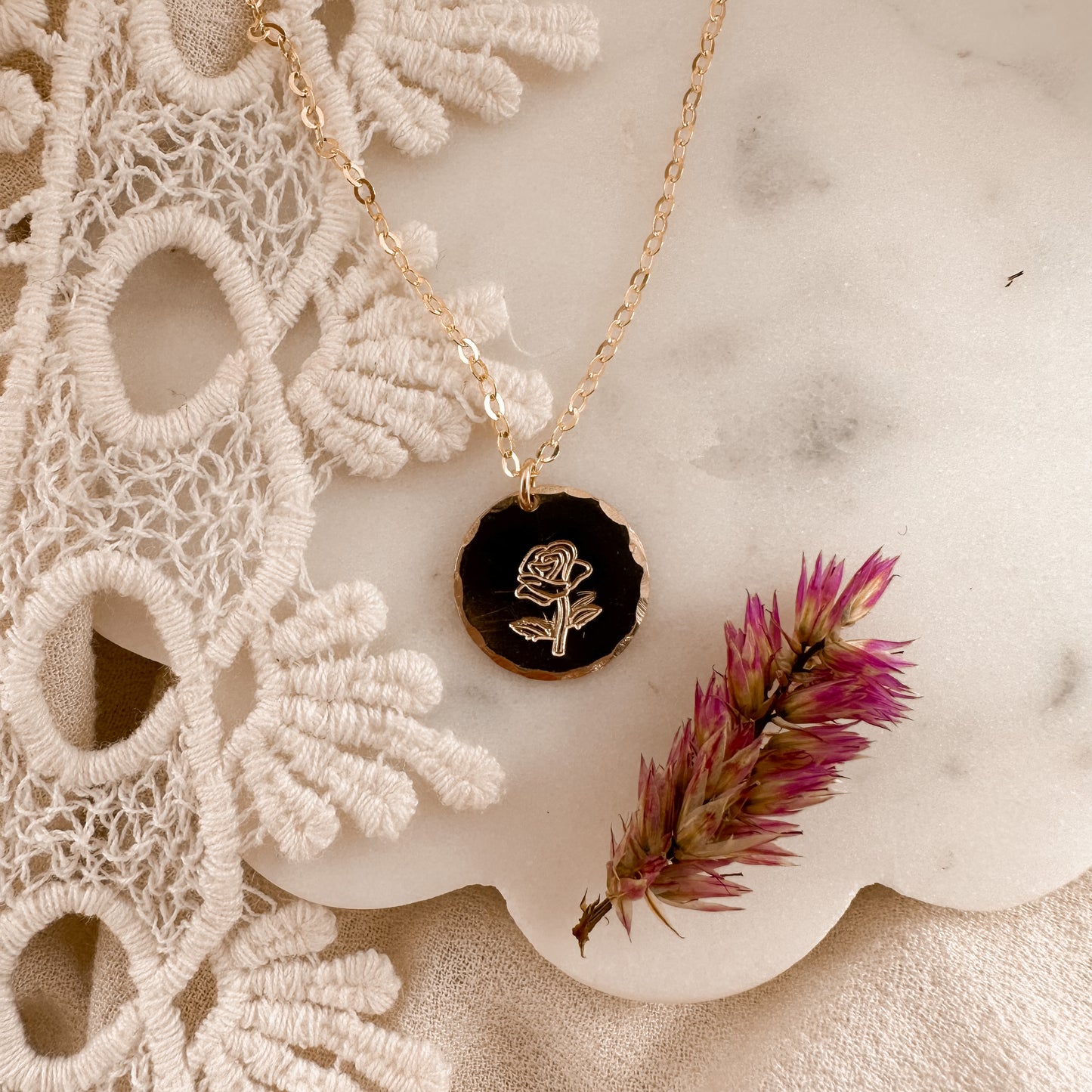 Flourish Necklace - Gold or Rose Gold