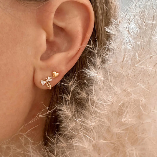 Teeny chubby heart studs - gold Lise's Pieces