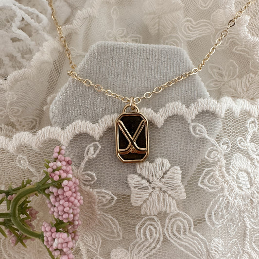 Hockey charm necklace