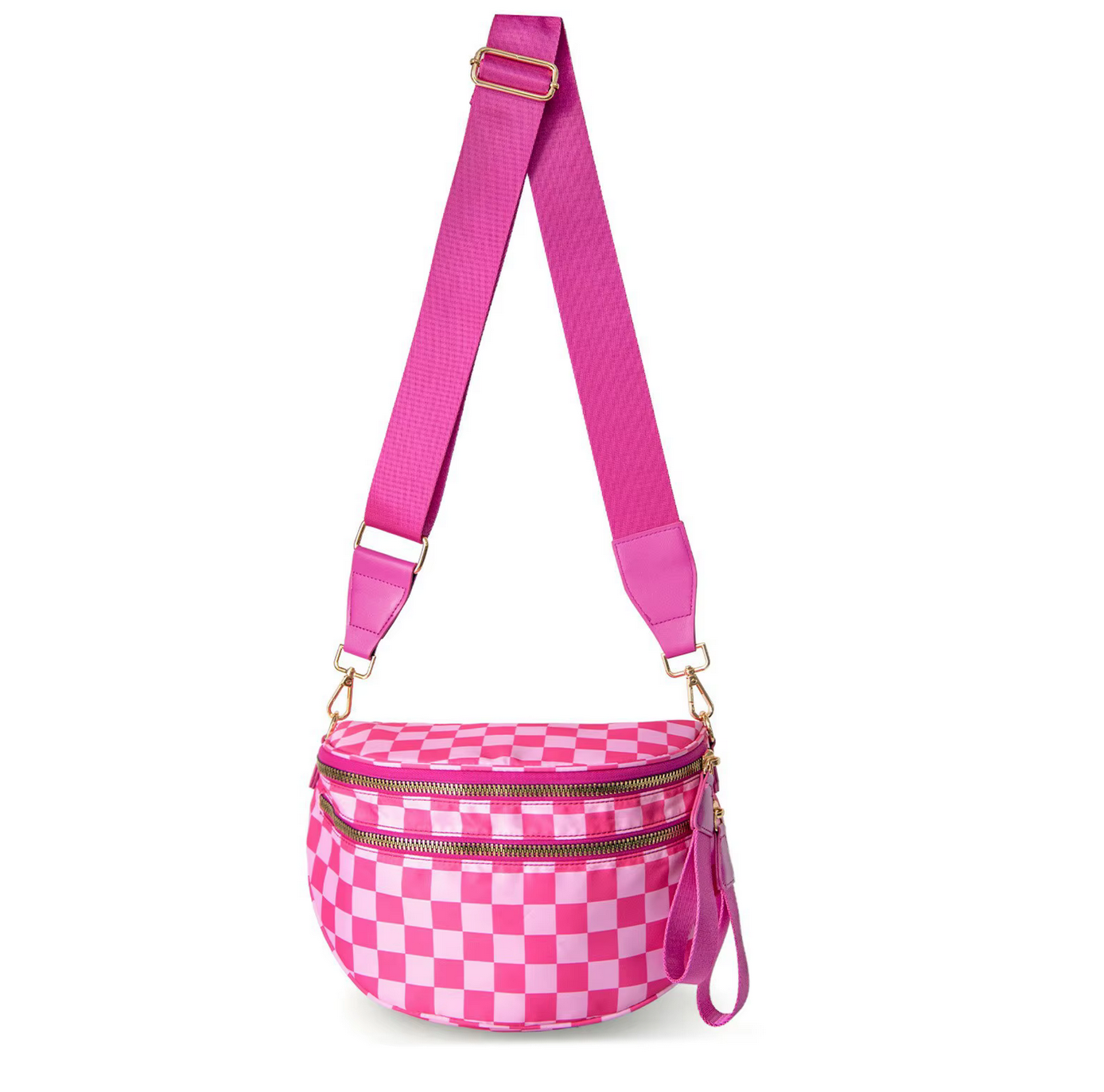 Oversized Crossbody - Pink Checkered