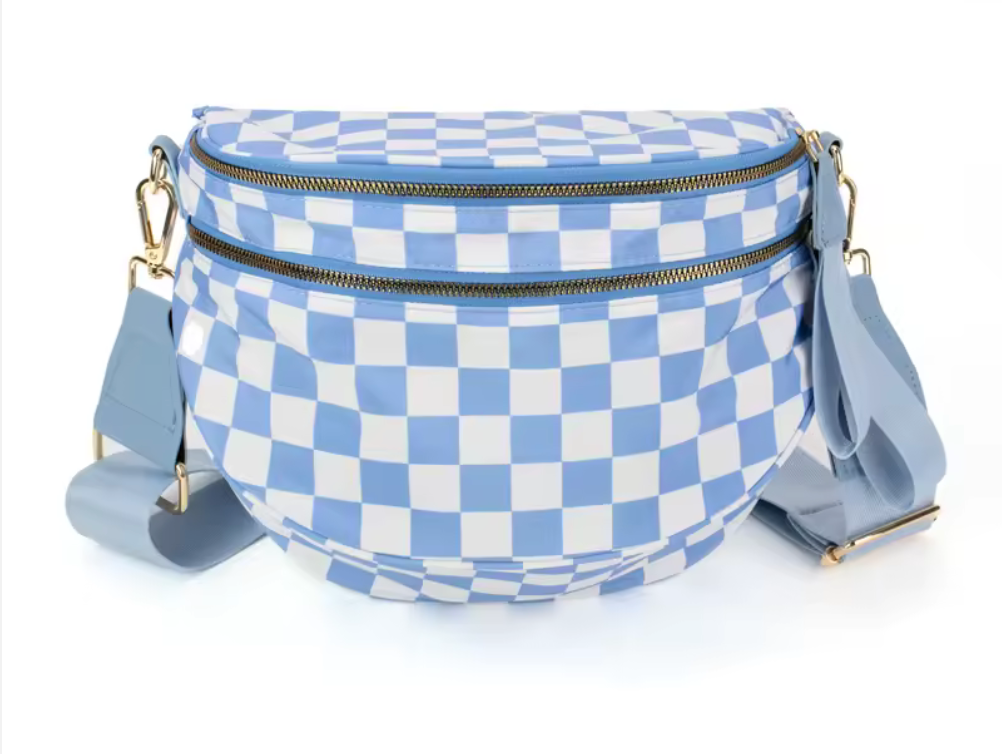Oversized Crossbody - Blue Checkered