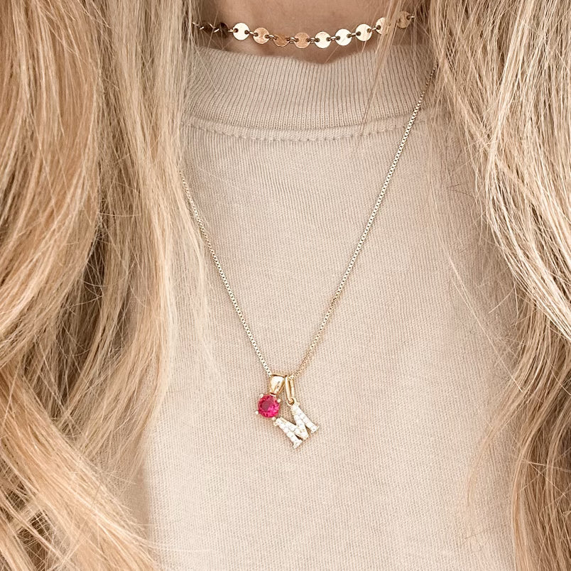 Crystal letter necklace