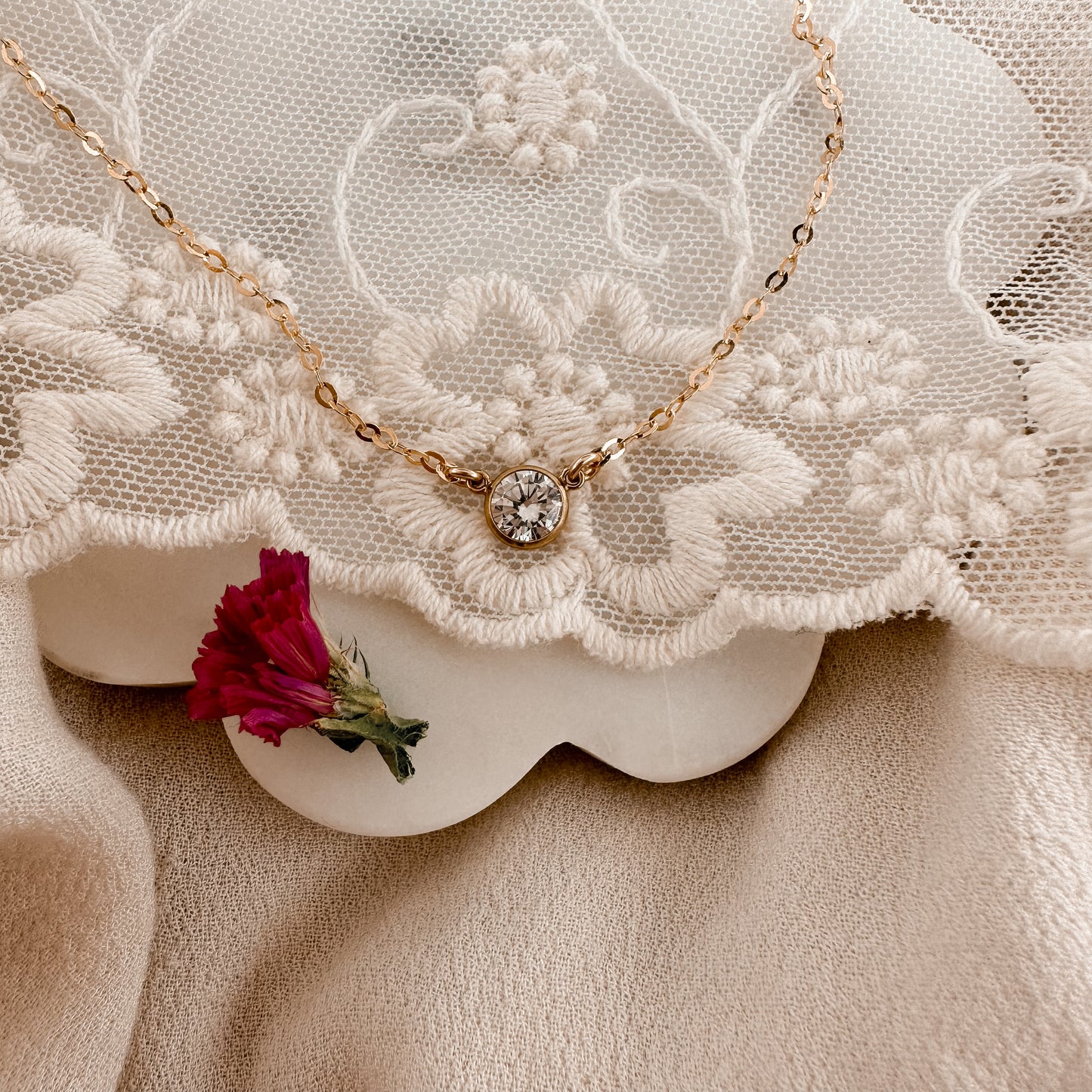 petite crystal necklace