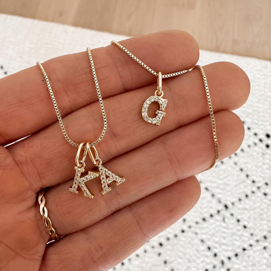 Crystal letter necklace