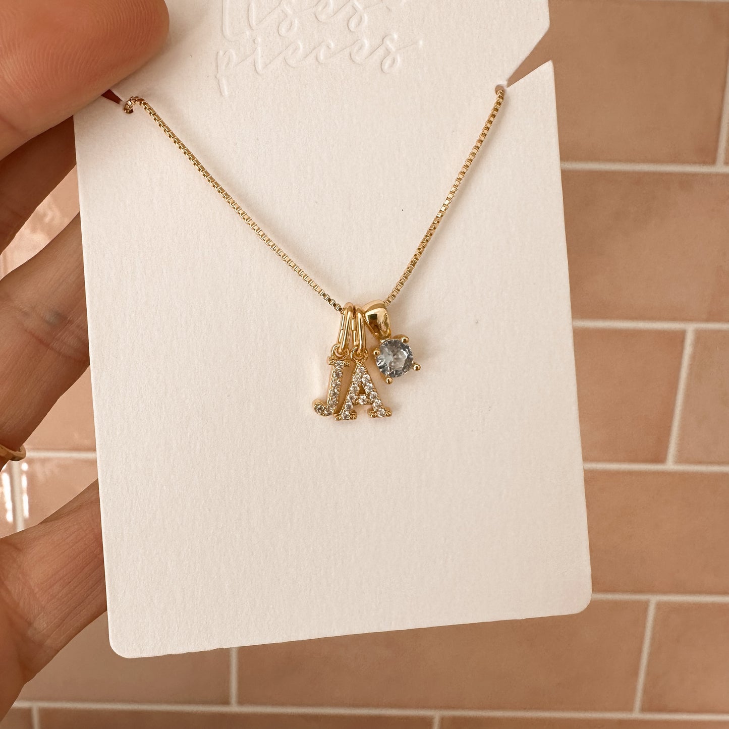 Crystal letter necklace
