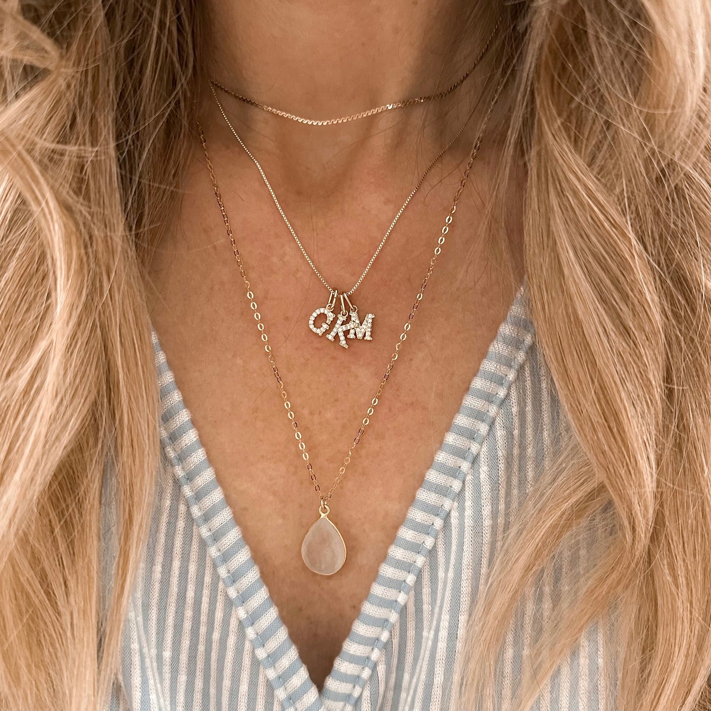 Crystal letter necklace