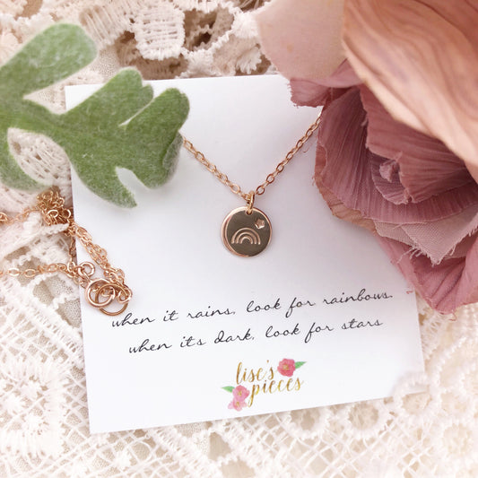 rainbow + star necklace - gold
