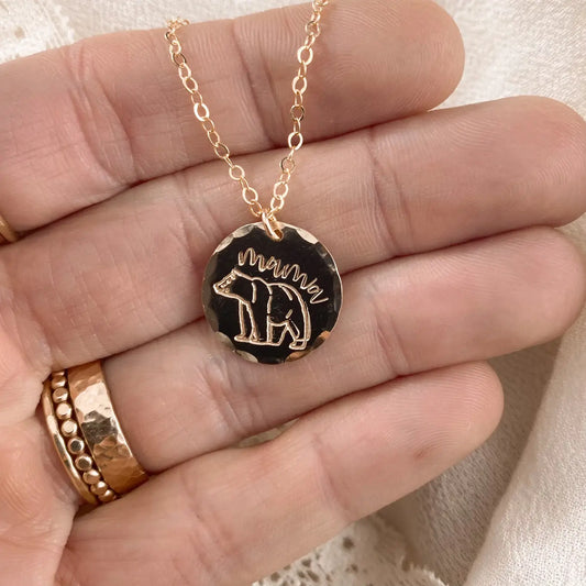 Mama bear necklace - gold Lise's Pieces