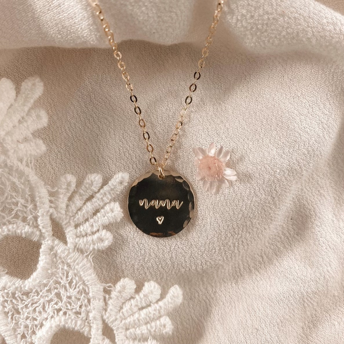 Custom 1-2 line Luna Necklace - gold