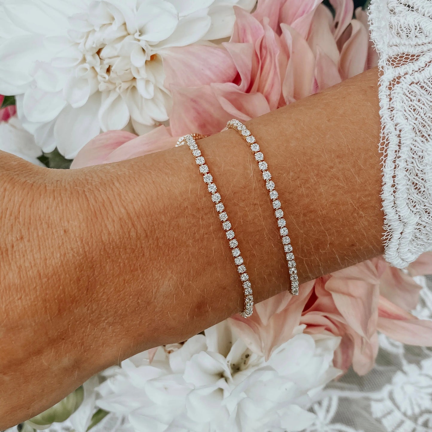 Rhinestone crystal bracelet (single) - gold Lise's Pieces