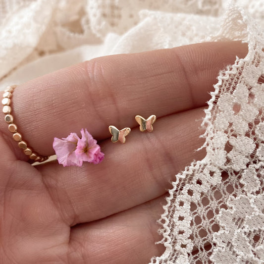 Tiny butterfly studs - gold
