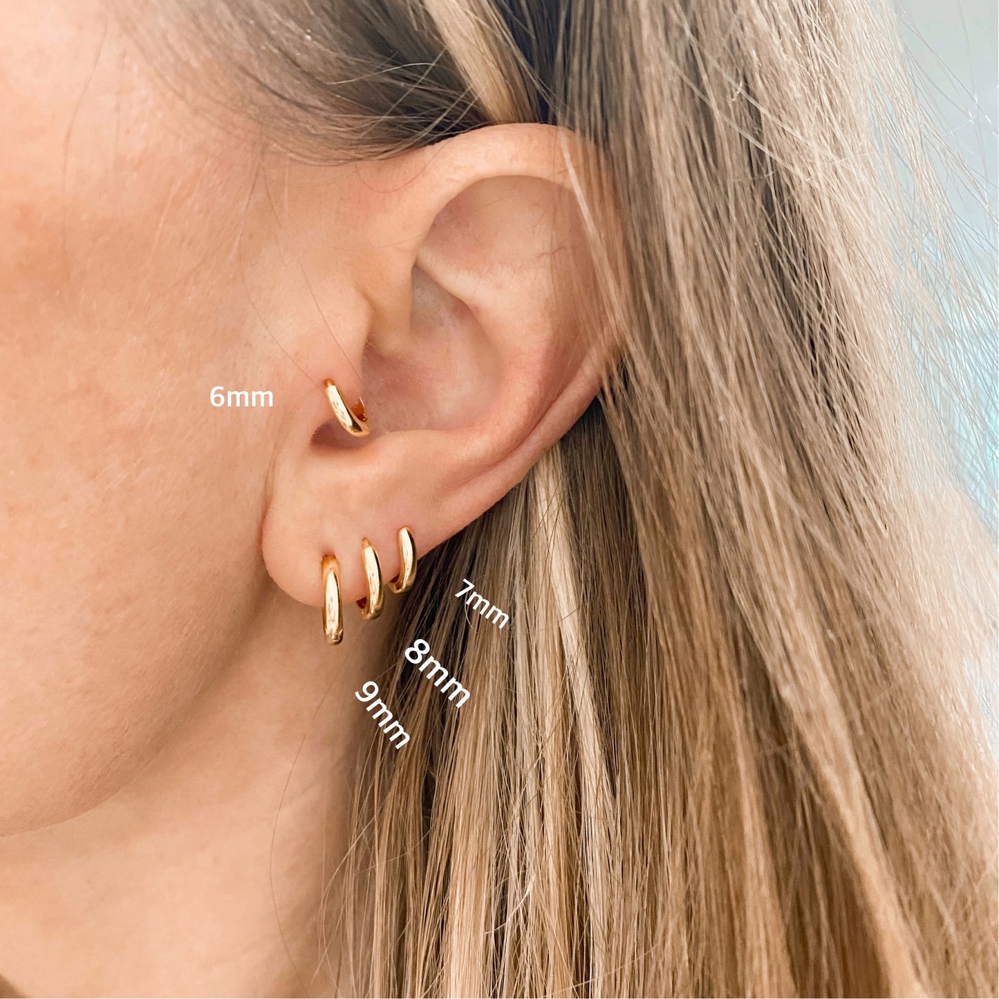 baby snap huggies - 9mm gold